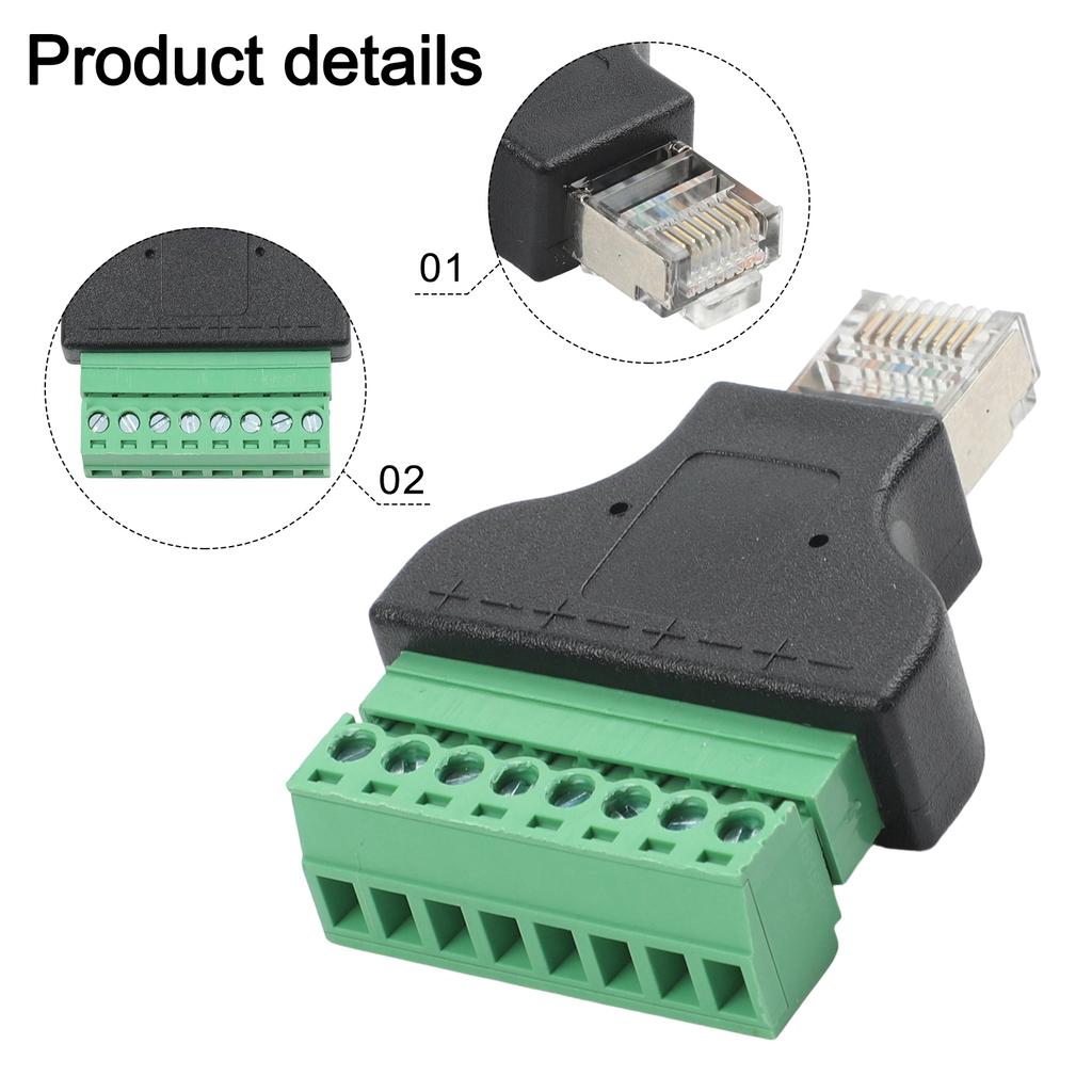 Для RJ45 Зеленый Винтовой Разъем-Адаптер с Клеммой-Вилкой Надежный 8-контактный Разъем Разъем для Передачи Сетевого Сигнала