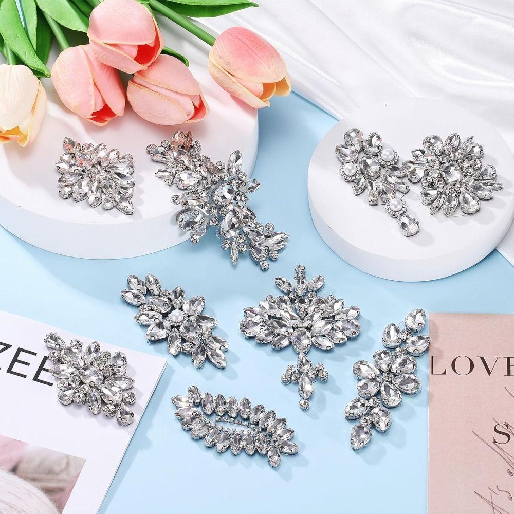 Diamond Decoration Rhinestone Patches Glue Back Beading Applique Luxury Rhinestone Applique