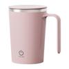 Electric Mixing Cup Stainless Steel Stirring Coffee Cup w/Handle Portable Water Cup Insulated Tumbler Heat-resistant Mug