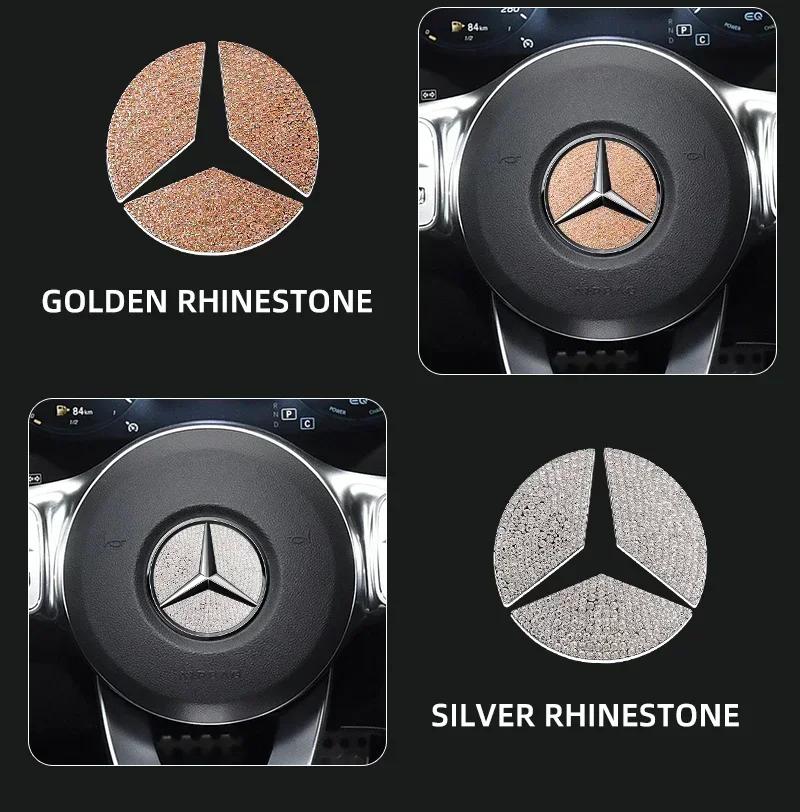 Наклейка-эмблема на руль автомобиля, Алмазные аксессуары для Mercedes Benz AMG W205 W211 W212 W213 X253 W166 W167 W117 W247 W176
