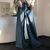 Loose Design,  Retro High Waisted Jeans, Women's Slimming And Drooping Feeling, Wide Leg Mopping Pants
