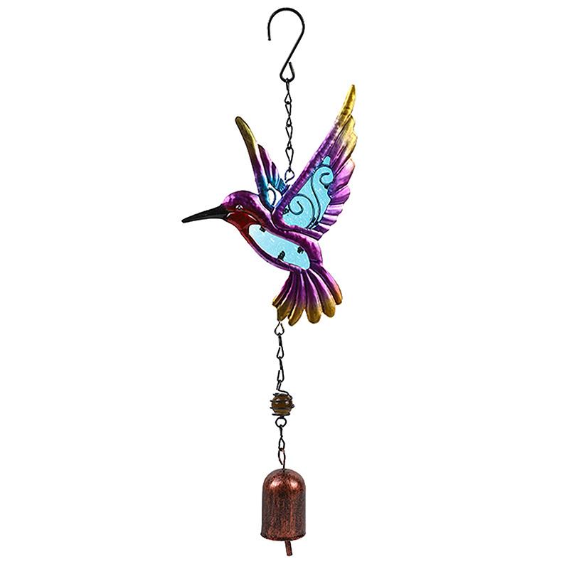 Колибри в виде колокольчика из металла, стекла, окрашенного в технике ремесла, подвесной колокольчик, птица-стрекоза, алюминиевая труба, подвесной кулон для внутреннего двора дома