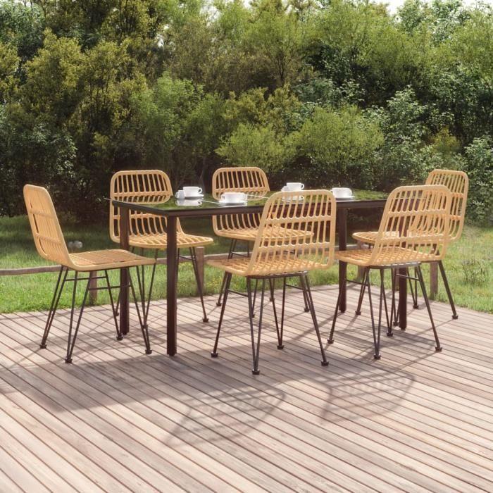 3157891 vidaXL Garden Dining Set 7 Pcs Wicker