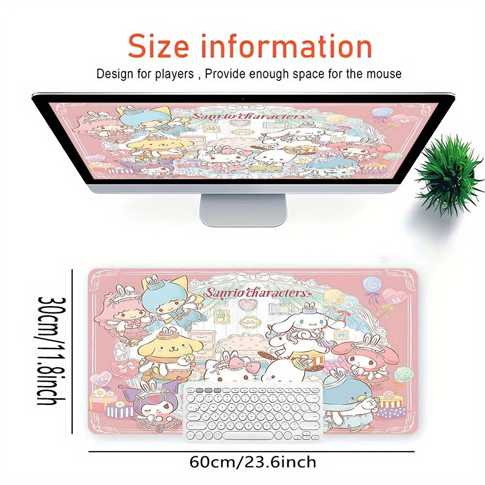 Sanrio Characters Themed XXL Mouse Pad - Non-slip Rubber Desk Mat for Gaming and Office Use, Multi-Function Keyboard and Mouse Pad, Ideal Gi