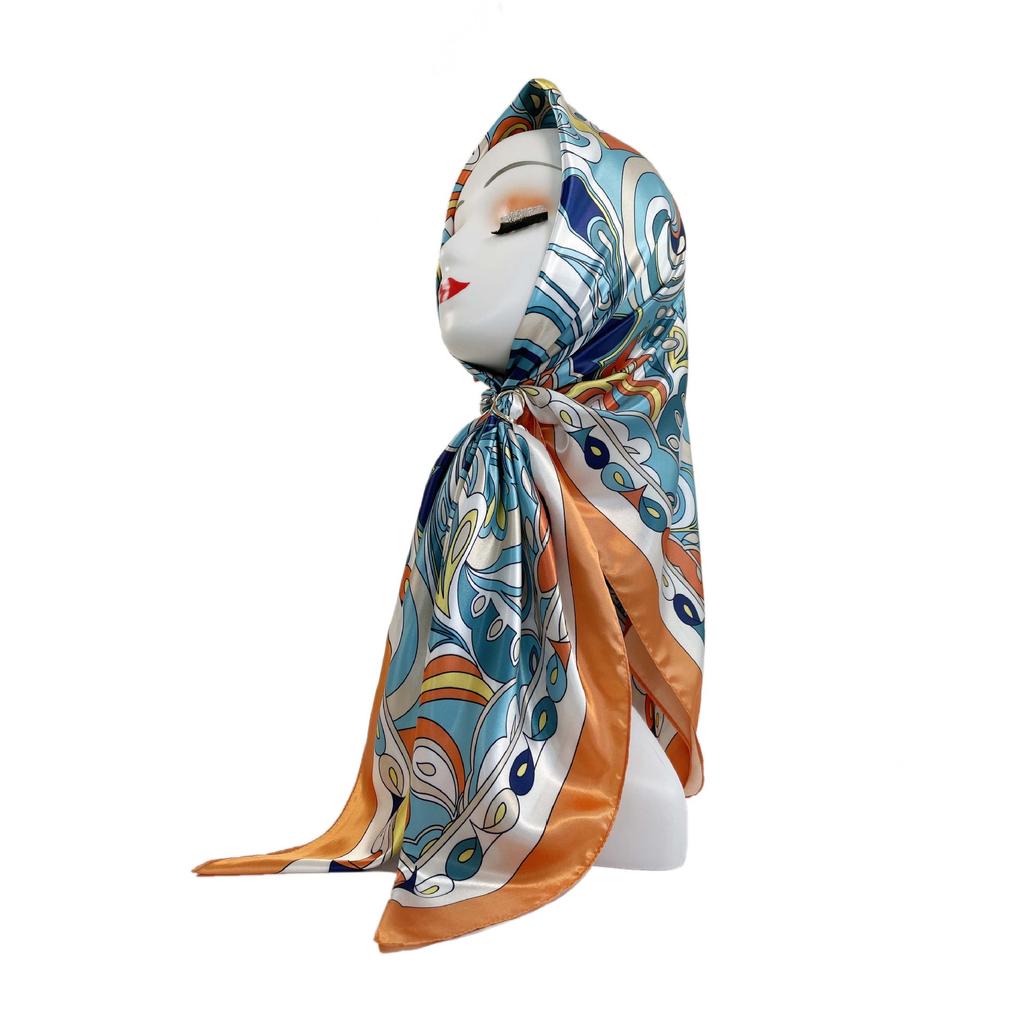 Ladies Silk Scarf Large Square Scarf 90cm Cashew Printed Headband New Silk Satin Shawl Scarf