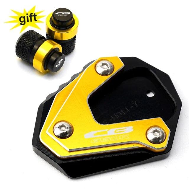 New For HONDA CBR650R CB650R CB 650R CBR 650 R -2023 Motorcycle Accessories Kickstand Side Stand Enlarge Pad Free Valve Caps