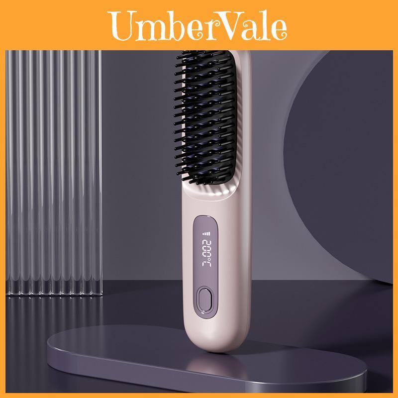 Rechargeable Travel Hair Straightening Comb With Ceramic Technology For Dry And Wet Use