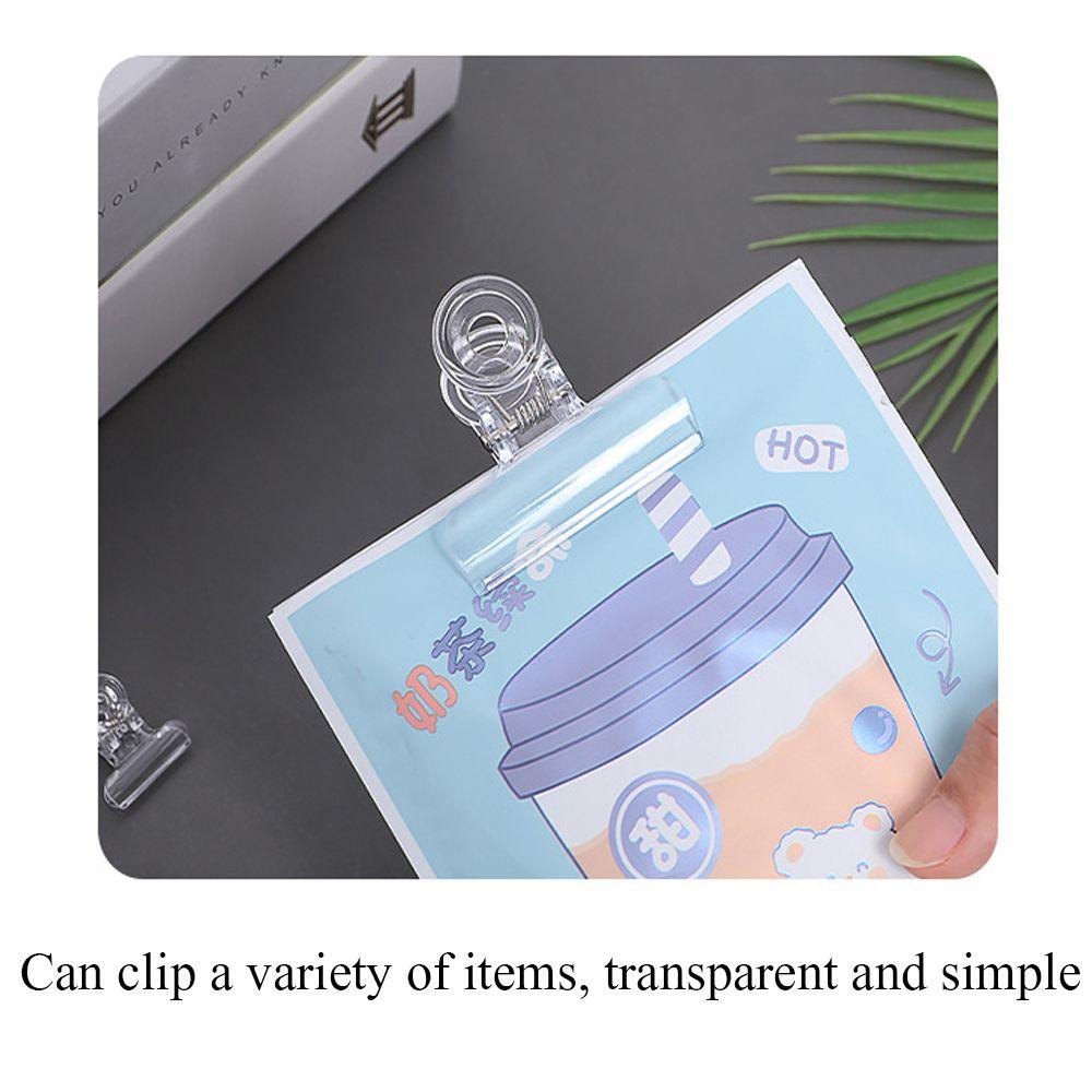 Acrylic Transparent Office Supplies Long Tail Clip Dovetail Clamp Memo Folder Food Storage Clip