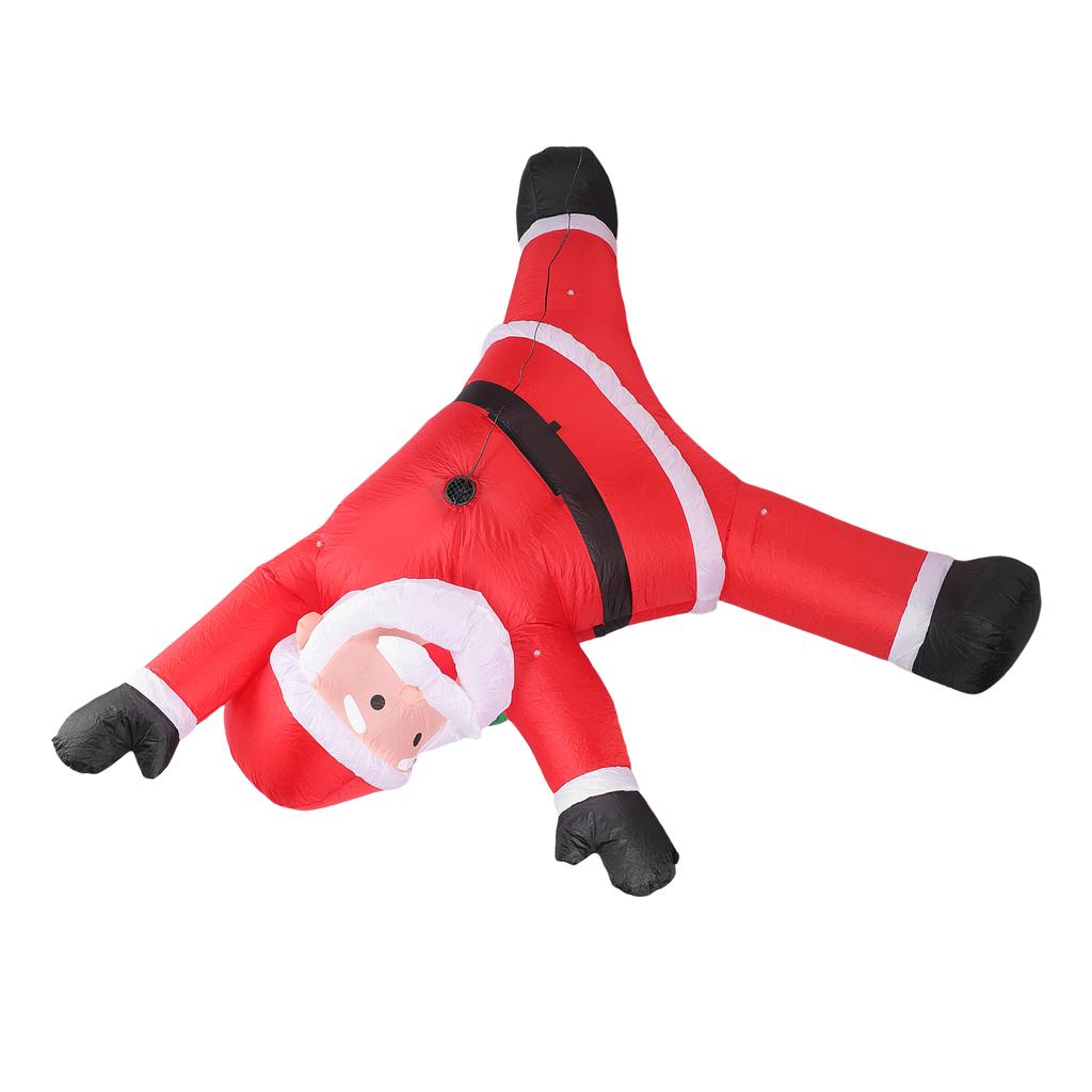 Надувной Рождественский Лазающий Санта 8,2 фута Надувной Санта Украшение для Двора с Мешком для Подарков Встроенная Светодиодная Подсветка для Стены Сада