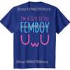 Забавная футболка «Я милый маленький фембой» Графические футболки Мужские Женские Юмор Уличная одежда Футболка с коротким рукавом Унисекс Свободная одежда