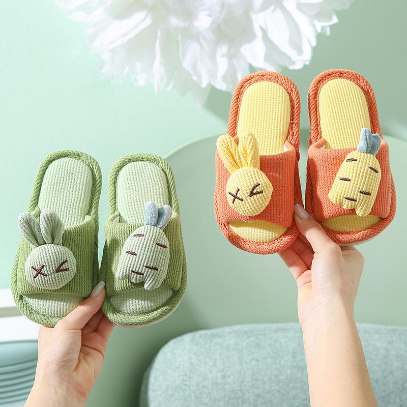 Cartoon Carrot Rabbit Slippers Indoor Non Slip Floor Couple Shoes Men and Women