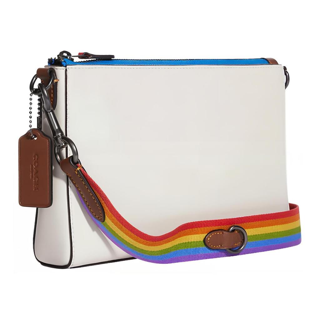 Coach Classic Large Logo Exquisite Pebble Leather Zipper Detachable Shoulder Strap With Round Coin Case Mini Crossbody Bag C9854-QBCAH