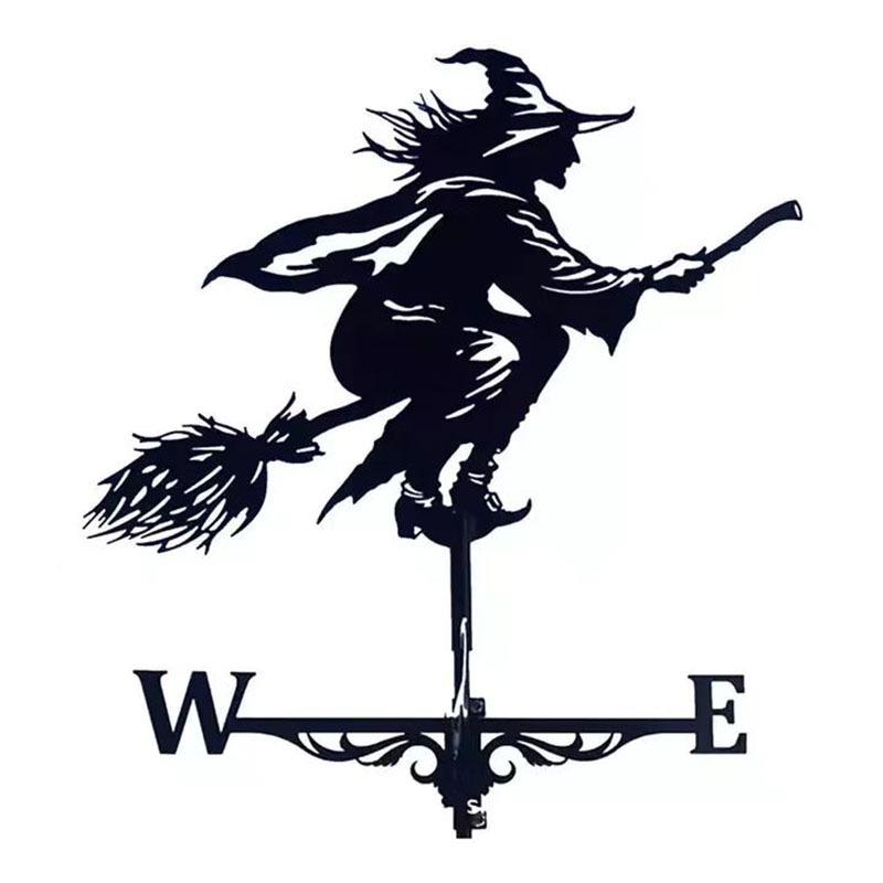Stainless Steel Dragon Witch Weather Vane - Garden Wind Direction Indicator