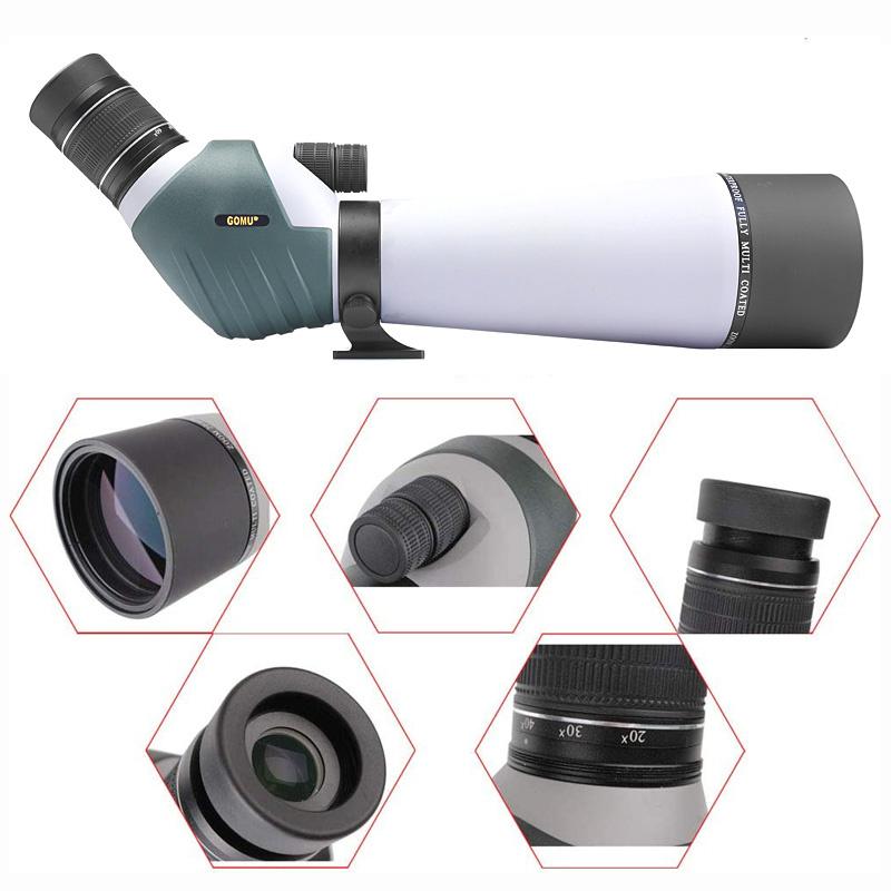 20-60x80 Spotting Scope Zoom Dual Focus FMC Bak4 Waterproof Powerful Telescope Camping Equipment for Hunting BirdWatching