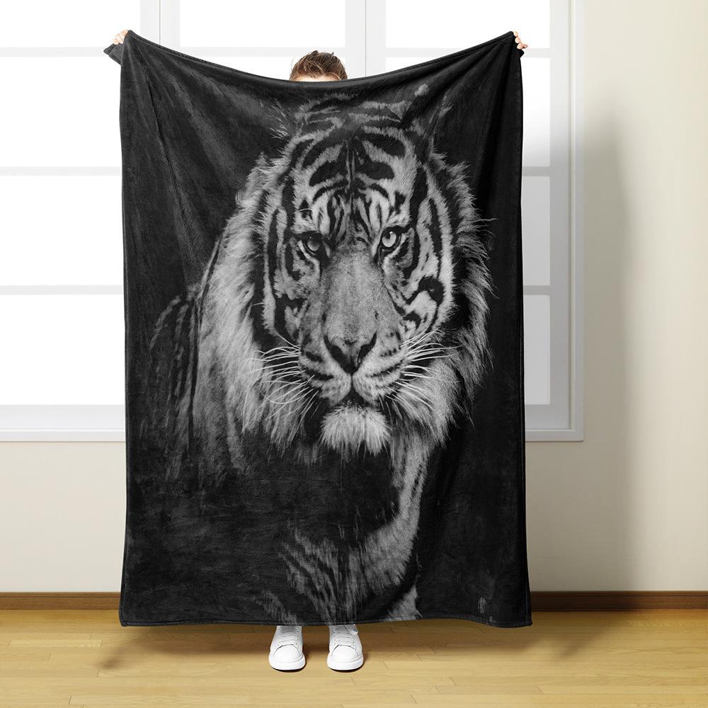 Tiger pattern Printed Blanket for Sofa Bed Travel Camping Living Room Office Conditioning Blanket for All Seasons Gifts