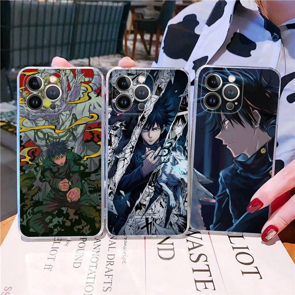 Чехол для телефона Fushiguro Megumi Jujutsu Kaisen Аниме для iPhone 11 13 16 12 17 14 15 Pro Max Plus Мягкий прозрачный задний чехол Coque