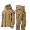 Winter Outdoor Men's Training Suit Tactical Camouflage Assault Plush Waterproof Adventure Skiing Jacket Travel Clothing Workwear