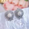 CMM Элегантные женские геометрические серьги-гвоздики с искусственным жемчугом в простом стиле, серия Maiden, легко сочетаются с одеждой
