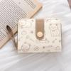 Simple and cute kitten lady buckle change bit portable belt female multi-function short wallet wallet card bag
