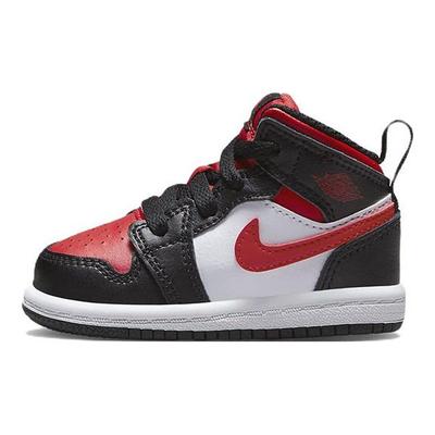 Кроссовки Air 1 Mid TD Black Fire Red Детские Белые 640735-079