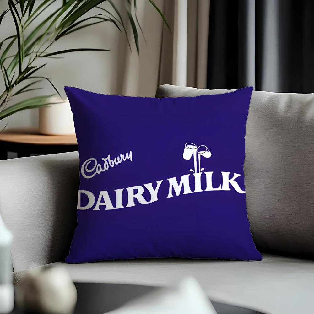 Fashion CCadburyful Cushion Cover Antidustmite Pillowcase Invisible Zipper Silky Short Plush Sofa Cushion Cover