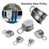 Ring Outdoor Tools Lifting Wheel Double Wheels Swivel Lifting Rope Pulley Stainless Steel Pulley