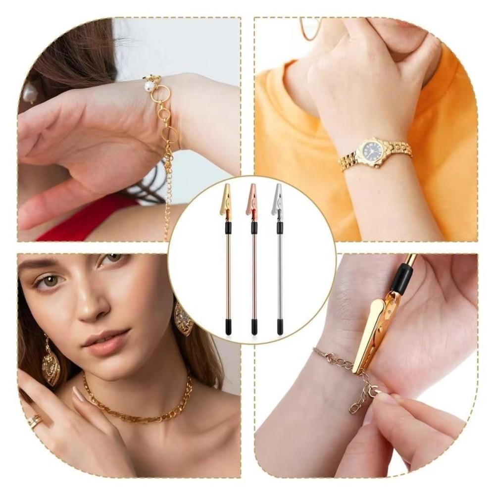 Metal Jewelry Helper Alligator Clip Bracelet Pliers Fastening and Hooking Bracelet Tool Necklace