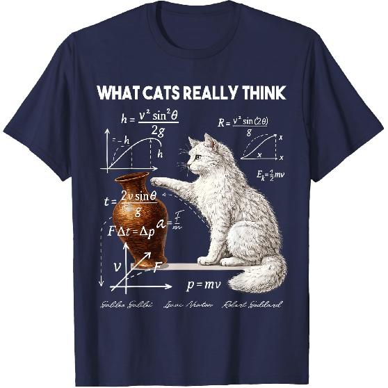 Funny Physics What Cats Really Think Math Humor T-Shirt