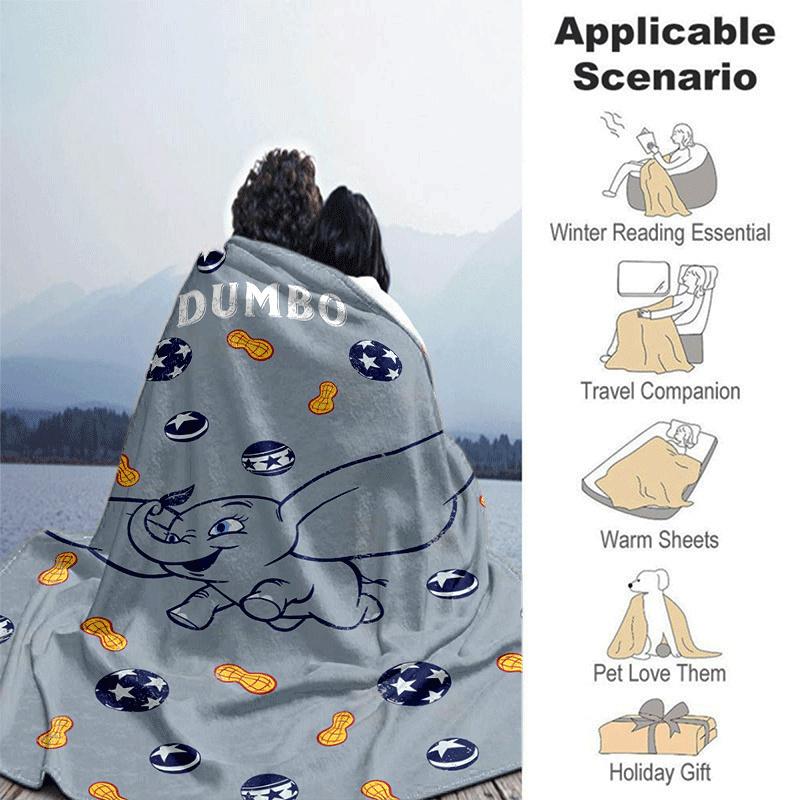 1pc Dumbo Printing Blanket - Soft, All-Season Throw for Office Blanket, Car, Travel