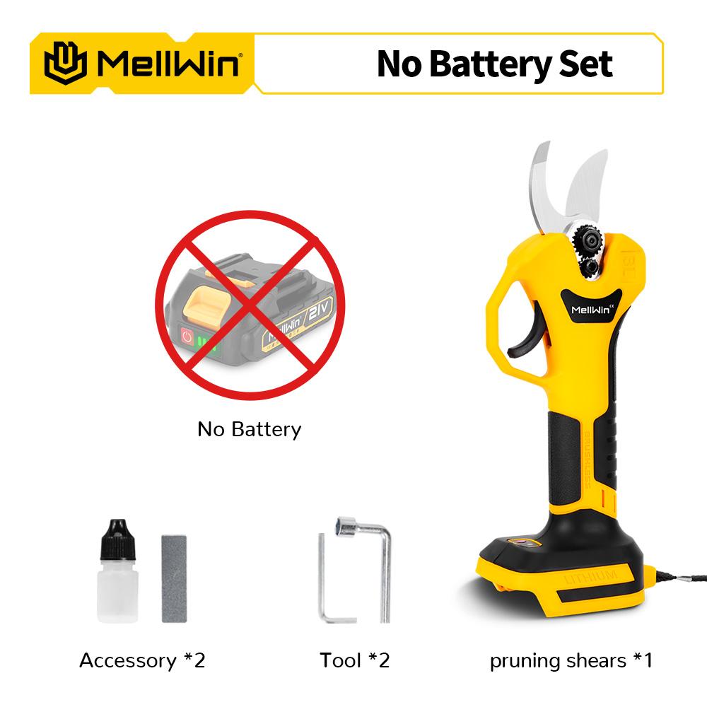 MELLWIN Бесщеточный 30 мм электрический секатор ножницы 2 передачи беспроводной фруктовых деревьев бонсай обрезка ножницы электроинструмент для Makita 18 В аккумулятор