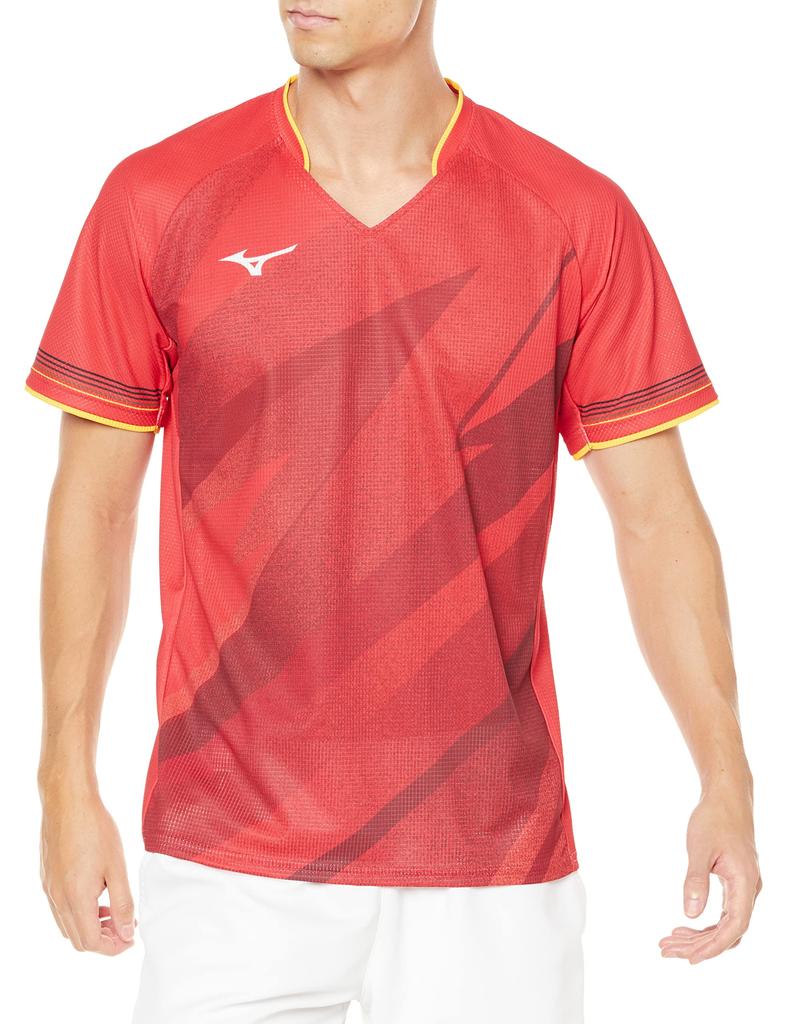 Mizuno Бадминтонная одежда Dry Aeroflow Game Dynamotion Высоко и Размер S Рубашка, Посадка, Дышащая, Устойчивая к пятнам, Антибактериальная, Устойчивая к запахам, 72MA2501,