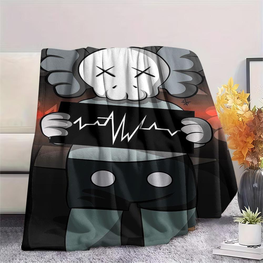 kaws printing Flannel Blanket Bedroom Coverlet Sofa Camping Warm blanket Gifts for family and friends(MJ038)