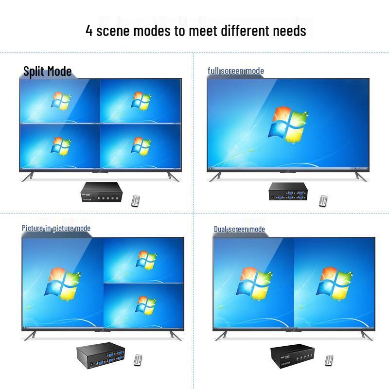 VGA 4-Port Multi-Screen Splitter/Combiner