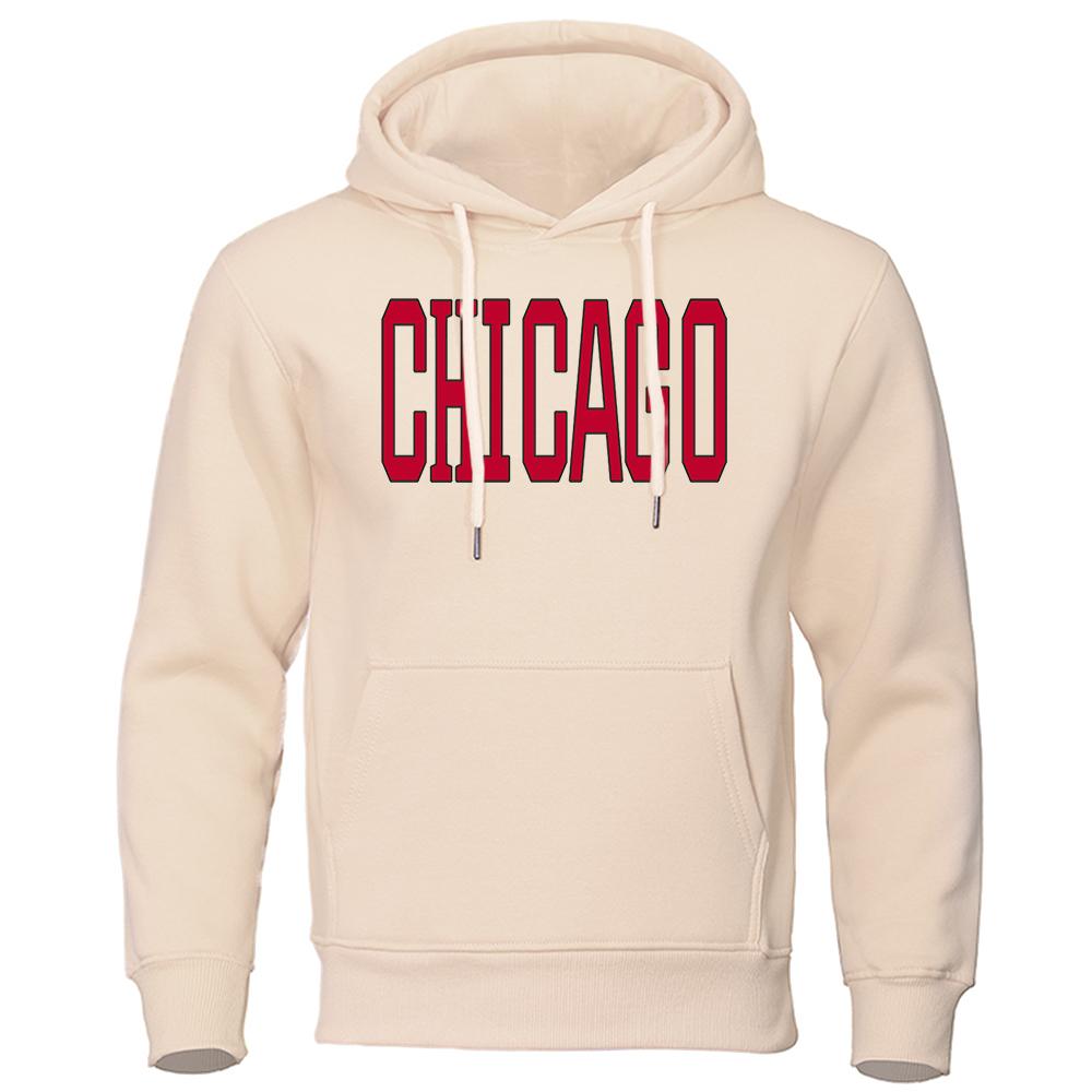 Мужская и женская баскетбольная форма Чикаго с длинными рукавами и принтом, мужская толстовка с капюшоном, уличные толстовки в стиле хип-хоп, свободная одежда
