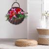 Garden Wall-mounted Flower Basket Handmade Rattan Flowerpot Rustic Birds Nest Basket Pot Wicker Hanging Garden Balcony Decor