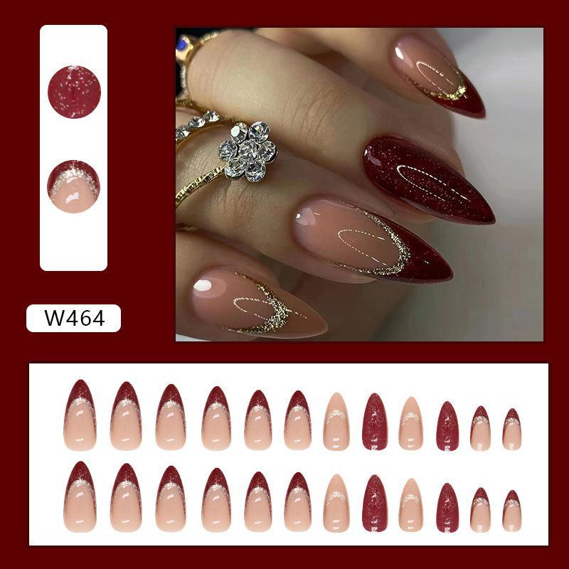 Pure Desire Pink French White Edge носимые накладные ногти