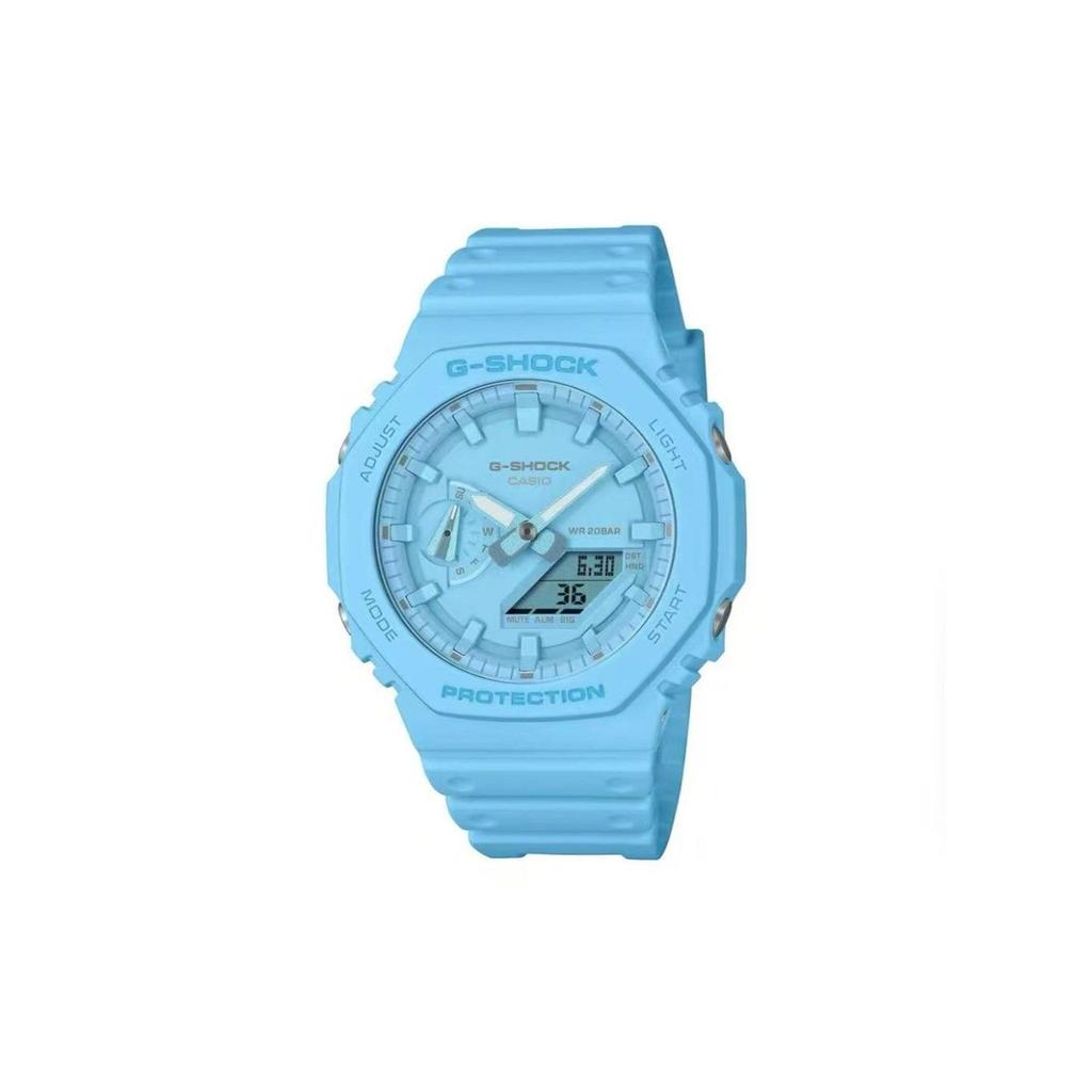 Casio Мужские часы Casio G-Shock GA-2100-2A2 Серия с аналоговым и цифровым дисплеем Синие(Watch3--)
