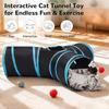 Pet Cat Tunnel Tube Cat Toys 3 Way Collapsible Tunnels for Indoor Cats Kitty Bored Peek Hole Toy Ball  cat accessories
