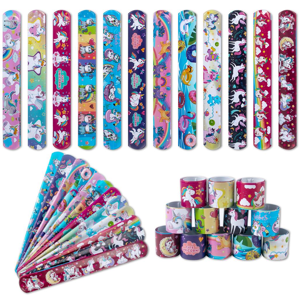 10 шт. Мультяшный единорог, хлопающий круг, русалка, динозавр, животные, браслеты для пощечины, детские игрушки для вечеринки по случаю дня рождения, подарки на детскую вечеринку, сувениры