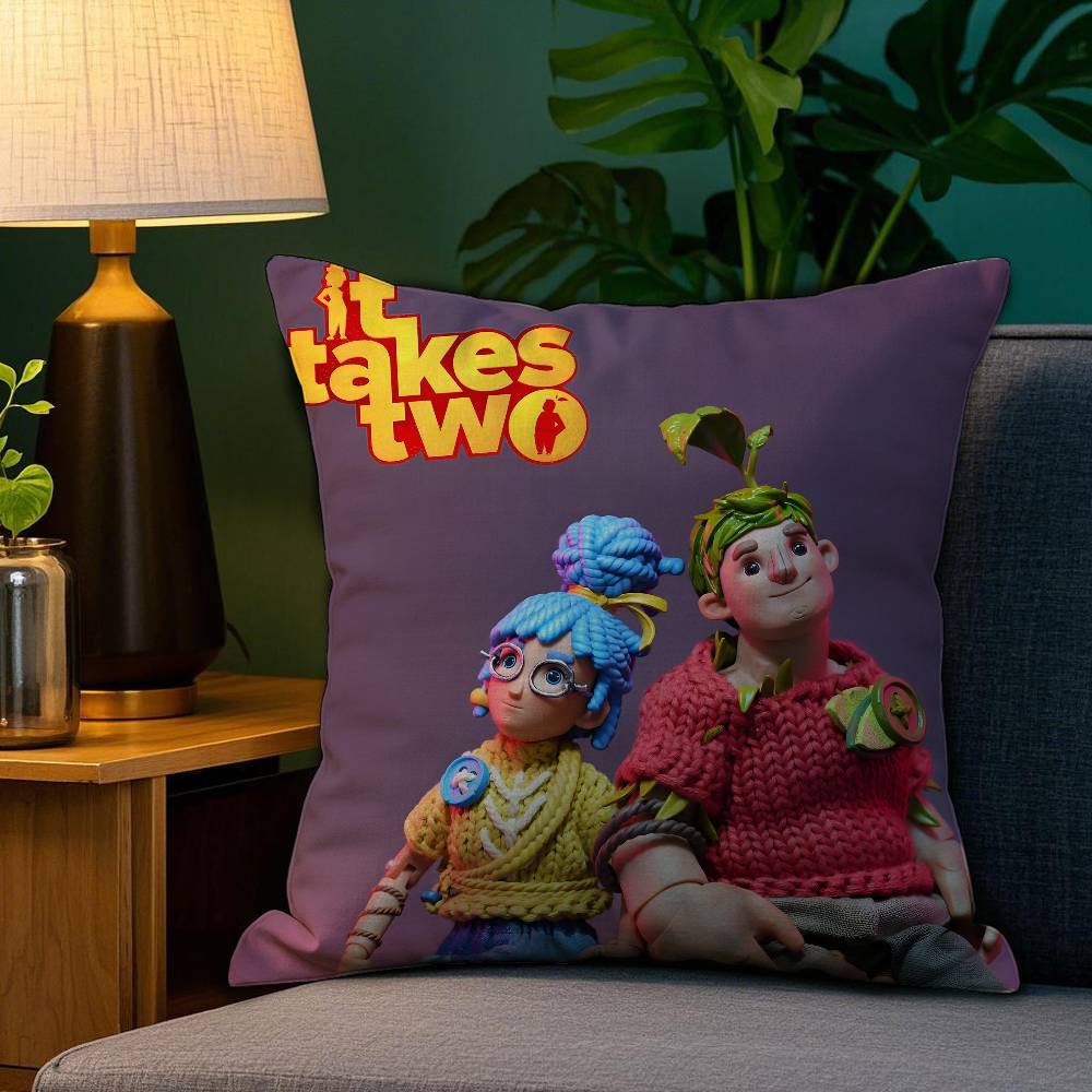 Game It T-Takes Two Pillow Case Sofa Living Room Bedroom Double-sided Printing Square Cushion Nap Time Pillow Case