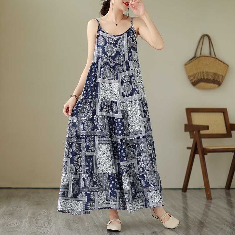 Длинное платье-комбинезон с принтом для женщин