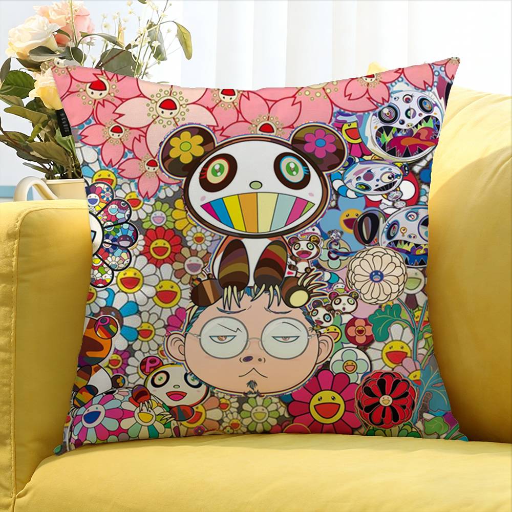 Aesthetics T-Takashi-M-Murakami Various Sizes Square Pillow Case For Car Home Bedchamber Decor