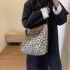 Холщовая сумка с леопардовым принтом Женская сумка Большая вместительная сумка через плечо Сумка-тоут