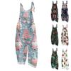Women's Jumpsuit  Print Casual Loose Vintage Shoulder Strap Cotton Linen