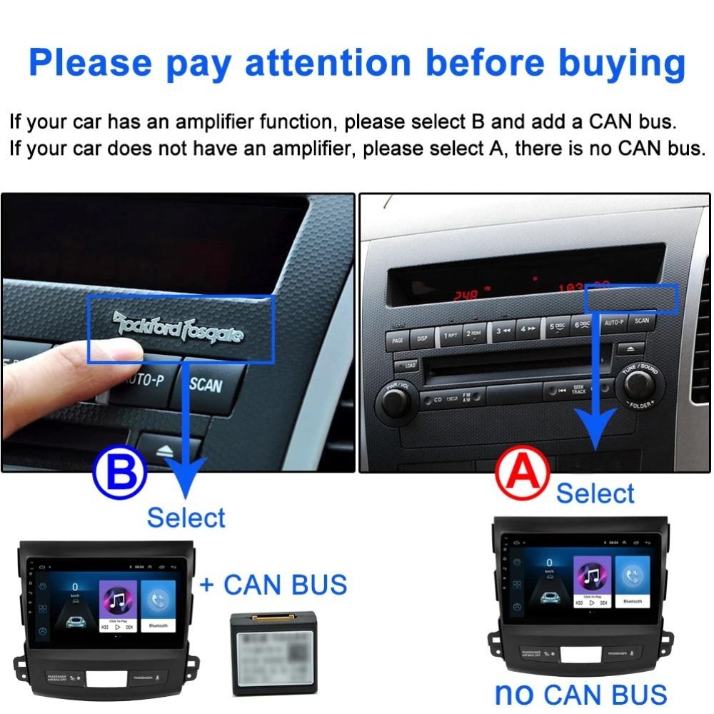 Android Car Radio For Mitsubishi Outlander XL 2007-2012 Multimedia Player Head Unit Stereo GPS Navigation BT WIFI 1+16GB