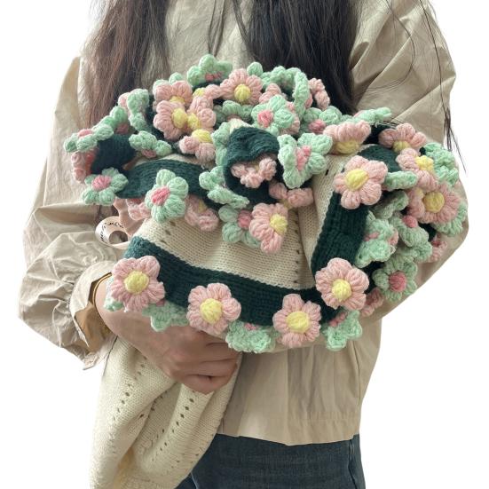 Вязаный крючком букет ромашек Вязаный крючком букет Одеяло ручной работы Цветы Плед для домашнего дивана Кровати Дивана Декор