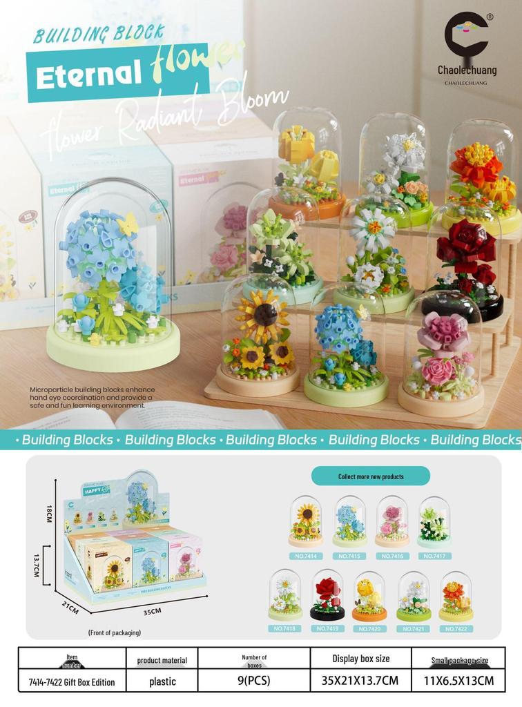 Succulent Building Blocks Toy Set for Girls - Compatible with Leji, Small Particle Potted Plants & Flowers Assembly