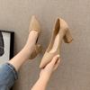 Women's High Heels Single Shoes New Shallow Mouth Pointed Head Women's Fashion Thick Heel Fashion Versatile