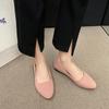 2024 Новый стиль Женские туфли на плоской подошве Slip on Flat Shoes Женские туфли-лодочки цвета конфет Черные лоферы из искусственной замши Женские балетки