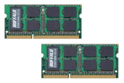 Buffalo Совместимый 204-контактный DDR3 SDRAM 1 ГБ набор PC3-8500 (DDR3-1066) SODIMM 2-дисковый D3N1066-1GX2